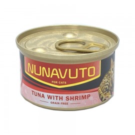 Nunavuto 貓罐頭 – 無穀物系列 - 吞拿魚加蝦 80g x 24罐
